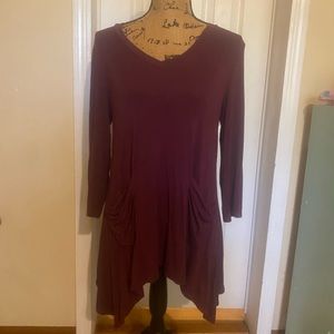 Gorgeous Buttery Soft Burgundy Tunic- 3/4 sleeves- Logo Brand, Sz S